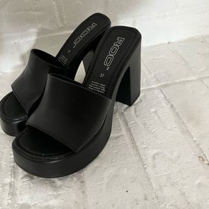 Black platform heel sandals